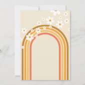 グルービー ベイビー レトロ レインボー デイジー ベイビー シャワー 招待状 (裏面)