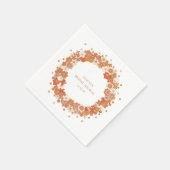 グルービー ボーホー オレンジ フラワーブライダルシャワー カスタム スタンダードカクテルナプキン (角)