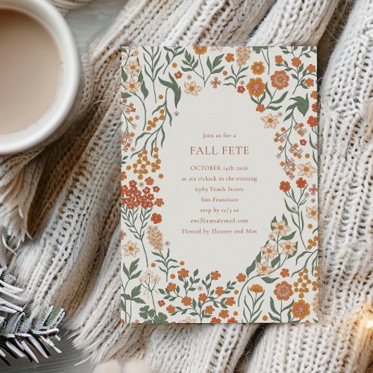 グルービー ボーホー オレンジ ワイルドフラワー ワイムジー 秋のフェテ 招待状