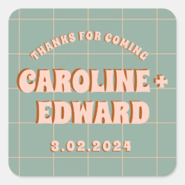 グルービー ボールド ブルー ピンク レッド ファンキー スクエアシール