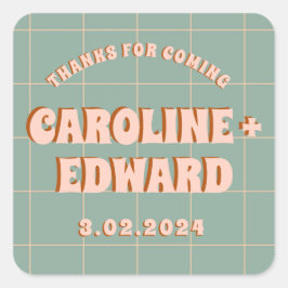 グルービー ボールド ブルー ピンク レッド ファンキー スクエアシール