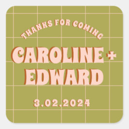 グルービー ボールド 緑 ピンク 赤 ファンキー スクエアシール