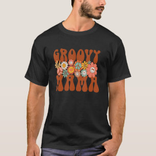 グルービー・ママ・レトロ・お揃い・ファミリー・ベビーシャワー・母 Tシャツ
