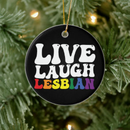 グルービー ライブ ラフ レズビアン LGBTプライド セラミックオーナメント