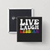 グルービー ライブ ラフ レズビアン LGBT Pride 缶バッジ (正面&裏面)