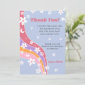 グルービー レインボー フラワーの感謝カード 招待状 (スタンド正面)