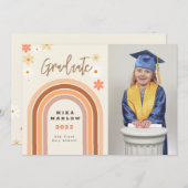 グルービー レインボー 卒業おめでとう 招待状 (正面/裏面)