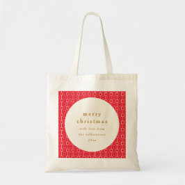 グルービー レッド ピンク レトロ かわいい 名前入り クリスマス トートバッグ