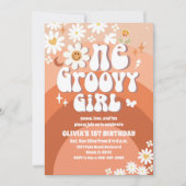 グルービー レトロ ダイシー 誕生日招待状 招待状 (正面)