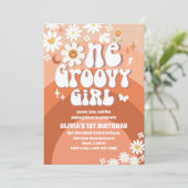 グルービー レトロ ダイシー 誕生日招待状 招待状 (スタンド正面)