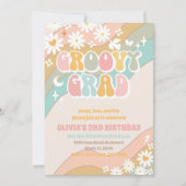 グルービー レトロ ダイシー 誕生日招待状 招待状 (正面)