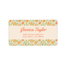 グルービー レトロ チューリップ フラワーリターンアドレス