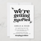 グルービー レトロ フォント 結婚式招待状 招待状 (正面)