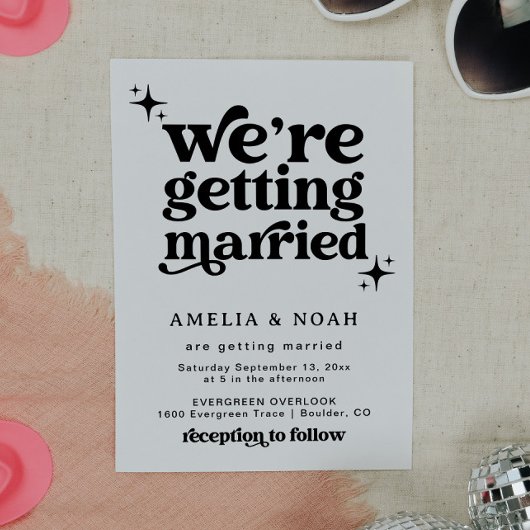 グルービー レトロ フォント 結婚式招待状 招待状