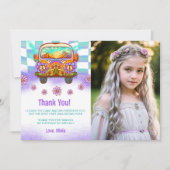 グルービー レトロ フラワー サンクス カード フォト (正面)