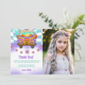 グルービー レトロ フラワー サンクス カード フォト (スタンド正面)