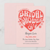 グルービー レトロ ブライダルシャワー インビテーション (正面/裏面)