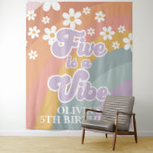 グルービー レトロ レインボー ファイヴはビバーチ タペストリー (インサイチュ)