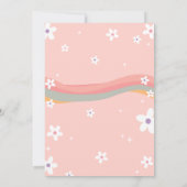 グルービー レトロ レインボー フラワーの感謝カード 招待状 (裏面)