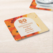 グルービー レトロ 50周年 結婚記念日 スクエアペーパーコースター (アングル)