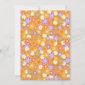 グルービー ヴィンテージ オレンジ パープル フラワーブライダルシャワー 招待状 (裏面)