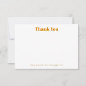 グルービー ヴィンテージ オレンジ フラワー シャワー カスタム フラット サンキューカード (正面)