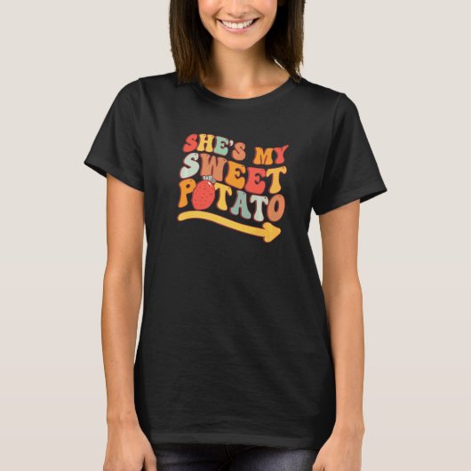 グルービー 彼女は僕のサツマイモ 私はヤム芋 おそろいセット Tシャツ (正面)