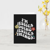 グルービー 私はジェシカ ジェシカらしいことしてる 面白い母 カード (黄色い花)