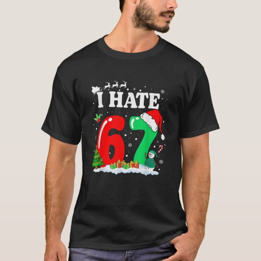 グルービー 私は67が嫌い メモ ーシ クリスマス Tシャツ (正面)
