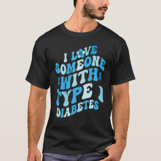 グルービー 1型糖尿病の人を愛してる アウェアネ Tシャツ