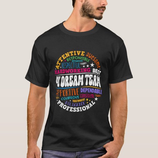 グルービー 4k ドリームチーム 先生 幼稚園 キンダー E Tシャツ (正面)
