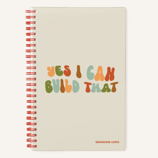 グルービー Yes I Can Build That, 建設者, 職人 ノートブック (正面)