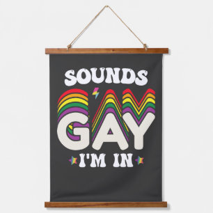 グルービーLGBTプライドサウンド ゲイだもん私も 吊り下げ型タペストリー