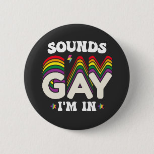 グルービーLGBTプライドサウンド ゲイでいいじゃん 缶バッジ