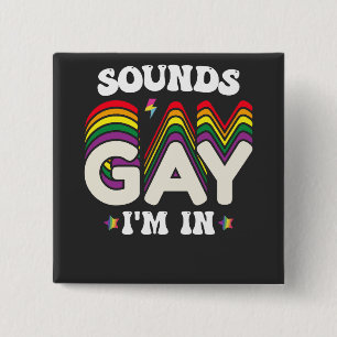 グルービーLGBTプライド・サウンド ゲイだもん私も 缶バッジ