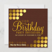グルーブファンキー金ゴールドディスコパーティー誕生日招待状 招待状 (正面)