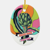 グルーブthingアーティチョーク料理グルメクリスマス セラミックオーナメント (正面)