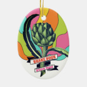 グルーブthingアーティチョーク料理グルメクリスマス セラミックオーナメント (裏面)