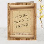 グループおめでとう、スカスタムクロールフレーム内の写真大 カード (黄色い花)