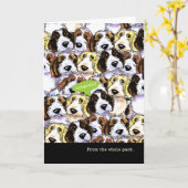 グループおもしろいなPBGVの犬からのお祝い カード (黄色い花)