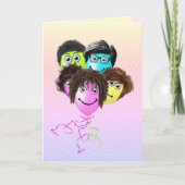 グループおもしろいの人々の風船 カード (正面)