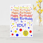 グループからのハッピーバースデー カード (黄色い花)