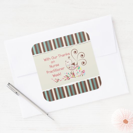 グループから,幸せなナースの開業医の週 スクエアシール (封筒)