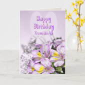 グループから，誕生日と有毛無毛花ユリ カード (黄色い花)