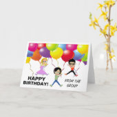 グループのグリーティングカードからのハッピーバースデー カード (黄色い花)