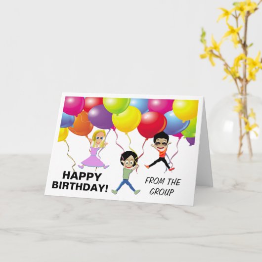 グループのグリーティングカードからのハッピーバースデー カード (黄色い花)