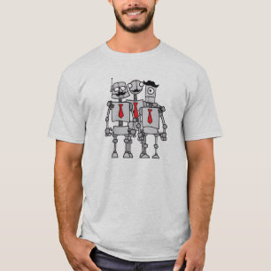グループの写真のロボット労働者 Tシャツ