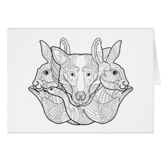 グループの動物の落書き