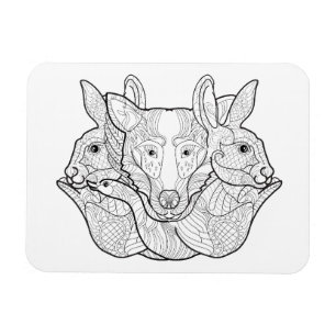 グループの動物の落書き マグネット