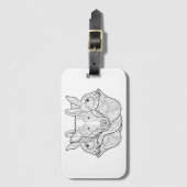グループの動物の落書き ラゲッジタグ (正面縦)